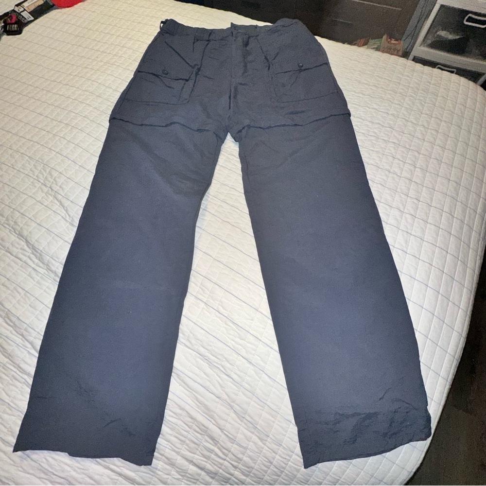 Sportif USA Mens Convertible Zip Off Hiking Pants Blue Nylon Cargo Shorts Size M